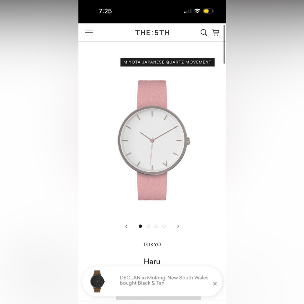 The 5th Pink Leather Watch